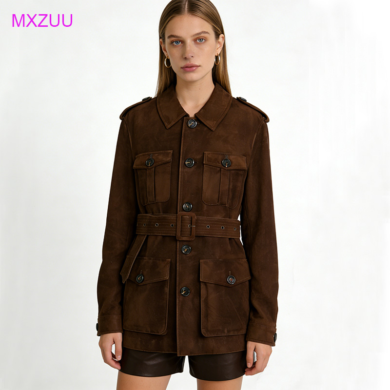 Chaqueta de Cuero Suede Marrón - Baby Clothing High End reseña y precio
